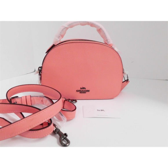 New Coach Serena #1589 Pink Saffiano Leather‎ Satchel Crossbody Bag - Picture 1 of 8